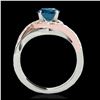 Image 2 : 2.03 ctw Fancy Intense Blue Diamond Art Deco Ring 18K White Gold