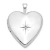 Image 1 : 14k White Gold w/ Diamond Heart Locket - 25 mm