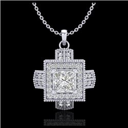 1.81 ctw Intense Fancy Yellow Diamond Art Deco Ring 18K White Gold