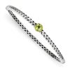 Image 1 : Sterling Silver w/14k Peridot Bangle Bracelet