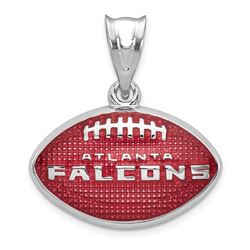 Sterling Silver Atlanta Falcons Enameled Football Pendant