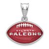 Image 1 : Sterling Silver Atlanta Falcons Enameled Football Pendant