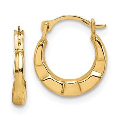14k Yellow Gold Hoop Earrings - 17 mm