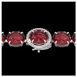 64 ctw Aquamarine & VS/SI Diamond Eternity Necklace 14K Rose Gold