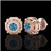 Image 2 : 10.4 ctw Morganite & Diamond Halo Earrings 10K Yellow Gold