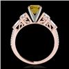 Image 2 : 2.8 ctw Intense Fancy Yellow Diamond Art Deco Ring 18K White Gold