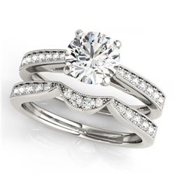 1.16 ctw VS/SI Diamond 2pc Set Solitaire Halo 14K White Gold