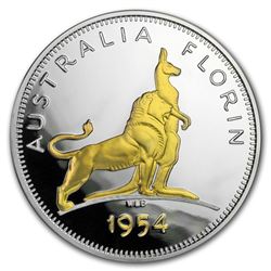 2019 Niue 5 oz Silver 65th Anniv. Royal Visit Florin Proof