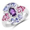 Image 1 : 1.70 ctw Genuine Tanzanite .925 Sterling Silver Ring