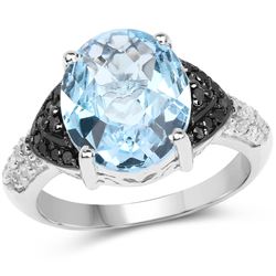3.18 ctw Genuine Blue Sapphire .925 Sterling Silver Ring