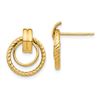 Image 1 : 14k Yellow Gold Circle Twisted Hoop Post Earrings