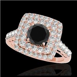 1.35 ctw SI Fancy Diamond Bypass Solitaire Ring 10K White & Rose Gold