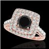Image 1 : 1.35 ctw SI Fancy Diamond Bypass Solitaire Ring 10K White & Rose Gold