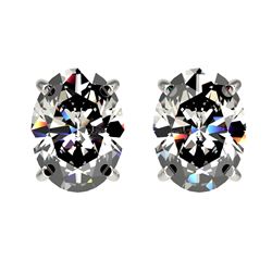 6.08 ctw Oval Diamond Earrings 18K White Gold