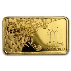 2020 Solomon Islands 1/2 Gram Gold Zodiac Ingot (Scorpio)