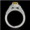 Image 2 : 2.16 ctw Intense Fancy Yellow Diamond Art Deco Ring 18K Rose Gold