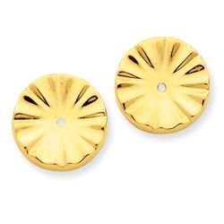 14k Polished Sunburst Earring Jackets