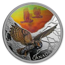 2019 RCM 2 oz Ag $30 Majestic Birds in Motion: Great Horned Owls
