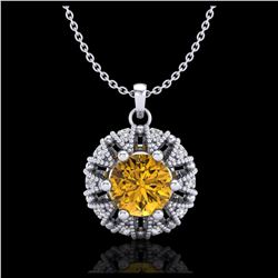 1.65 ctw SI/I Fancy Intense Yellow Diamond Ring 10K White Gold