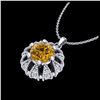 Image 2 : 1.65 ctw SI/I Fancy Intense Yellow Diamond Ring 10K White Gold
