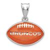 Image 1 : Sterling Silver Denver Broncos Enameled Football Pendant