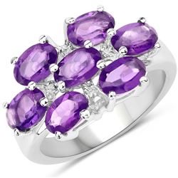 0.64 ctw Genuine Black Diamond and White Diamond .925 Sterling Silver Ring