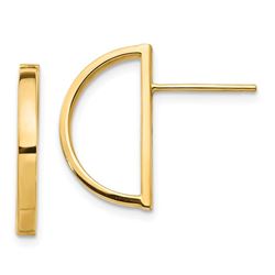 14k Yellow Gold Half Circle Post Earrings