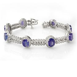 4.50 ctw Tanzanite & Diamond Ring 18K White Gold