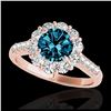 Image 1 : 2.05 ctw SI Fancy Blue Diamond Halo Ring 10K White Gold