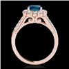 Image 2 : 2.05 ctw SI Fancy Blue Diamond Halo Ring 10K White Gold