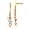 Image 1 : 14k Tri-color Polished Dangle Stars Post Earrings