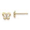 Image 1 : 14k Cubic Zirconia ButterflyPost Earrings - 41 mm