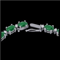 40 ctw Tanzanite Eternity Tennis Necklace 14K White Gold