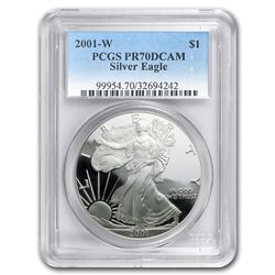 2001-W Proof Silver American Eagle PR-70 PCGS