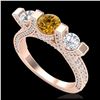 Image 1 : 2.51 ctw SI/I Fancy Intense Yellow Diamond Ring 10K Rose Gold