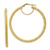 Image 1 : 10k Yellow Gold Twisted Round Omega Back Hoop Earrings - 3x40 mm