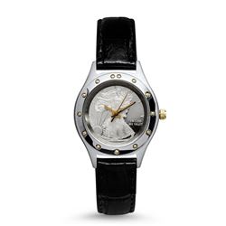 2018 1/10 oz Silver Walking Liberty Leather Band Watch
