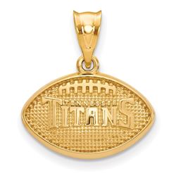 Sterling Silver Gold-plated Tennessee Titans Football Pendant