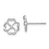 Image 1 : 14k White Gold Diamond Fancy Clover Earrings - 9 mm