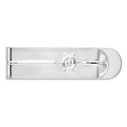 Sterling Silver Rhodium-plated Ships Wheel Money Clip