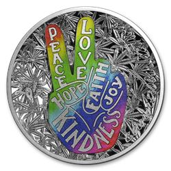 2019 Benin 1 oz Silver Peace and Love Proof