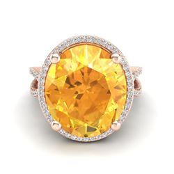 6.59 ctw Genuine Peach Moonstone and White Topaz .925 Sterling Silver Ring