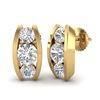 Image 2 : 2.62 ctw VS/SI Diamond Solitaire Art Deco 3 Stone Ring 18K Yellow Gold