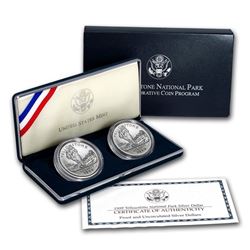 1999-P 2-Coin Yellowstone National Park BU & Prf Set (Box & COA)