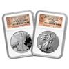 Image 1 : 2012-S 2-Coin Prf Silver Eagle Set PF-70 NGC (ER/FR\, 75th Anniv)