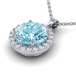 4 ctw Ruby & VS/SI Diamond Heart Necklace 14K White Gold