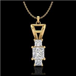 4.97 ctw Emerald & Diamond Necklace 14K White Gold