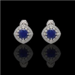 1.50 ctw SI Fancy Blue Diamond Solitaire Halo Ring 10K Rose Gold