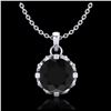 Image 1 : 1.26 ctw Intense Blue Diamond Necklace 10K White Gold