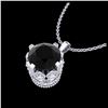 Image 2 : 1.26 ctw Intense Blue Diamond Necklace 10K White Gold